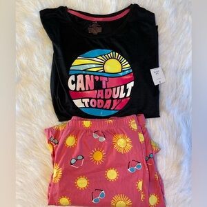 Secret Treasures Soft Pajama Set Womens Size Large “Can’t‎ Adult Today” Pajamas